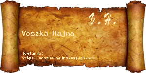 Voszka Hajna névjegykártya